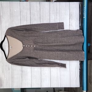 Ecote heathered Henley long sleeve shirt dress